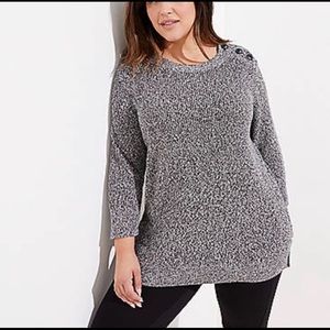 LOFT Plus Black & White Sweater, Size 20/22